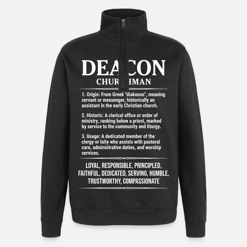 Définition religieuse de l’Église Diacre - Sweat à zip 1/4 - noir