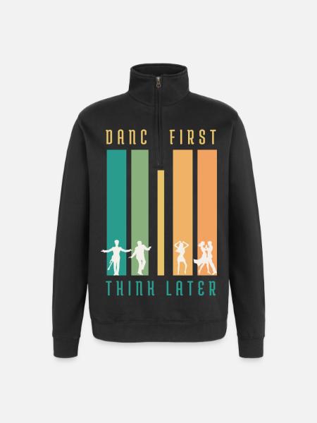 T-shirt Retro Dance D’abord Penser Plus Tard - Sweat à zip 1/4 - noir