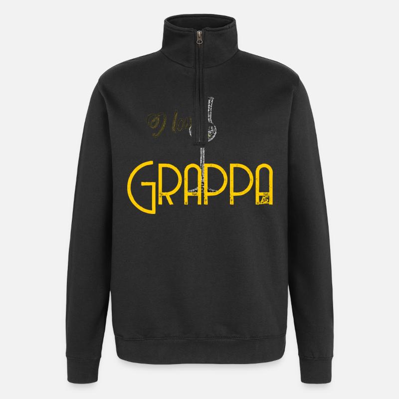 I love Grappa - Quarter-Zip Sweatshirt - black