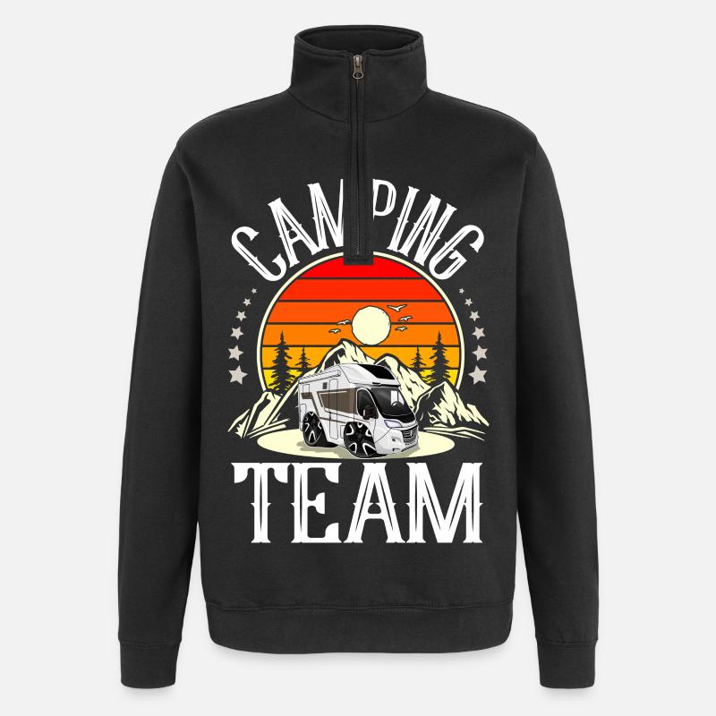 Équipe de camping - Sweat à zip 1/4 - noir