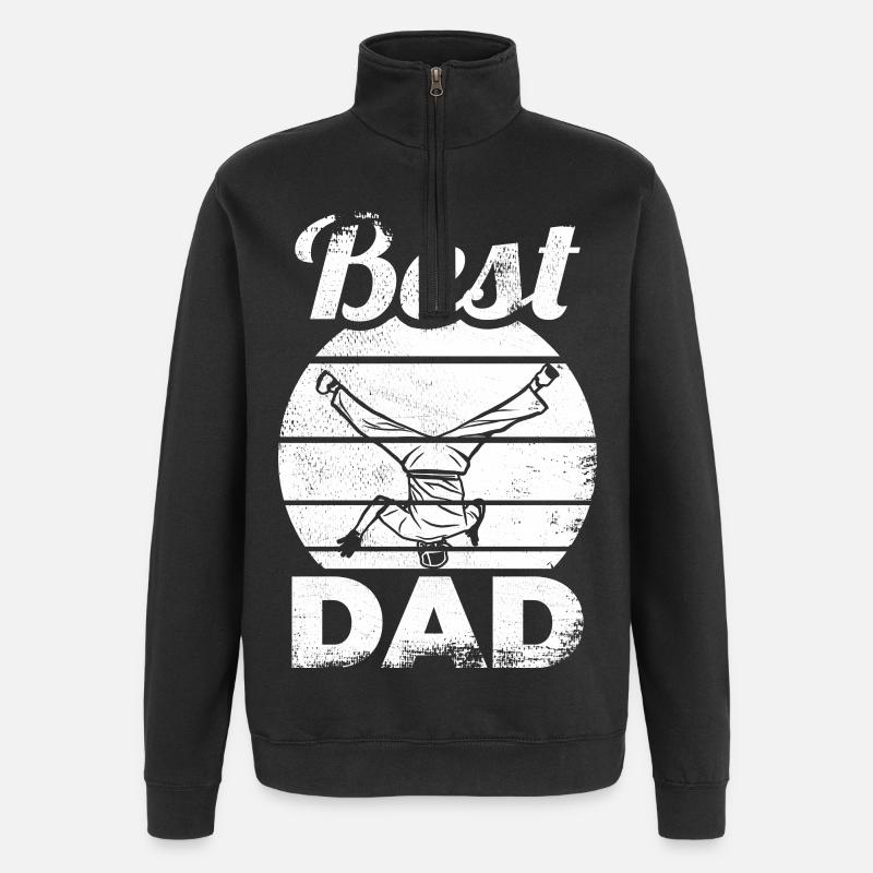 Papa breakdance - Sweat à zip 1/4 - noir