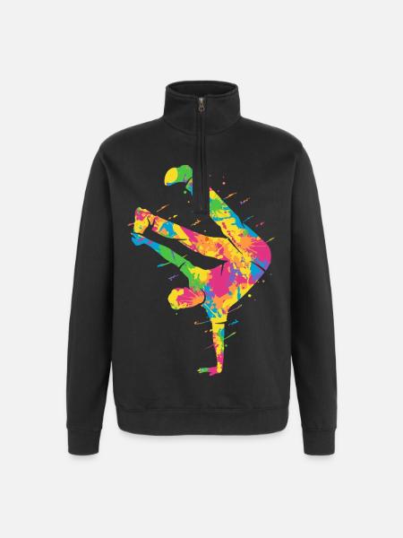 Breakdancing Bunt Breakdancer Jungen Breakdance - Quarter-Zip-Sweatshirt - Schwarz
