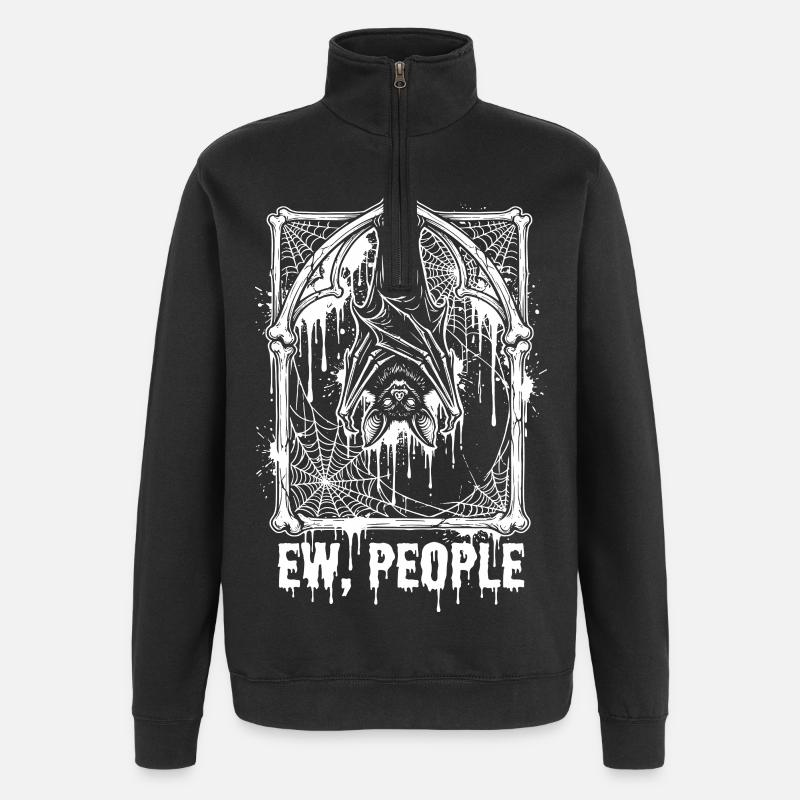 Ew, les gens Bat Gothic - Sweat à zip 1/4 - noir