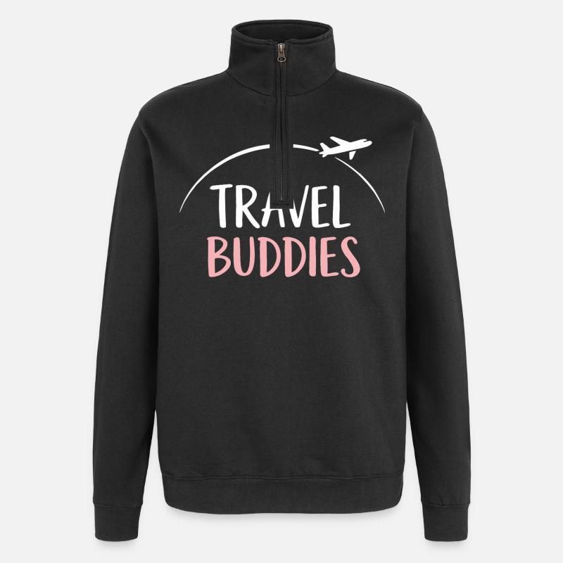 Compagnons de voyage - Sweat à zip 1/4 - noir