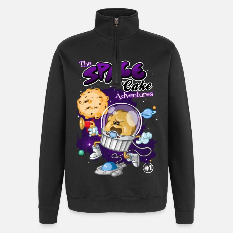 Space cake - Quarter-Zip Sweatshirt - black