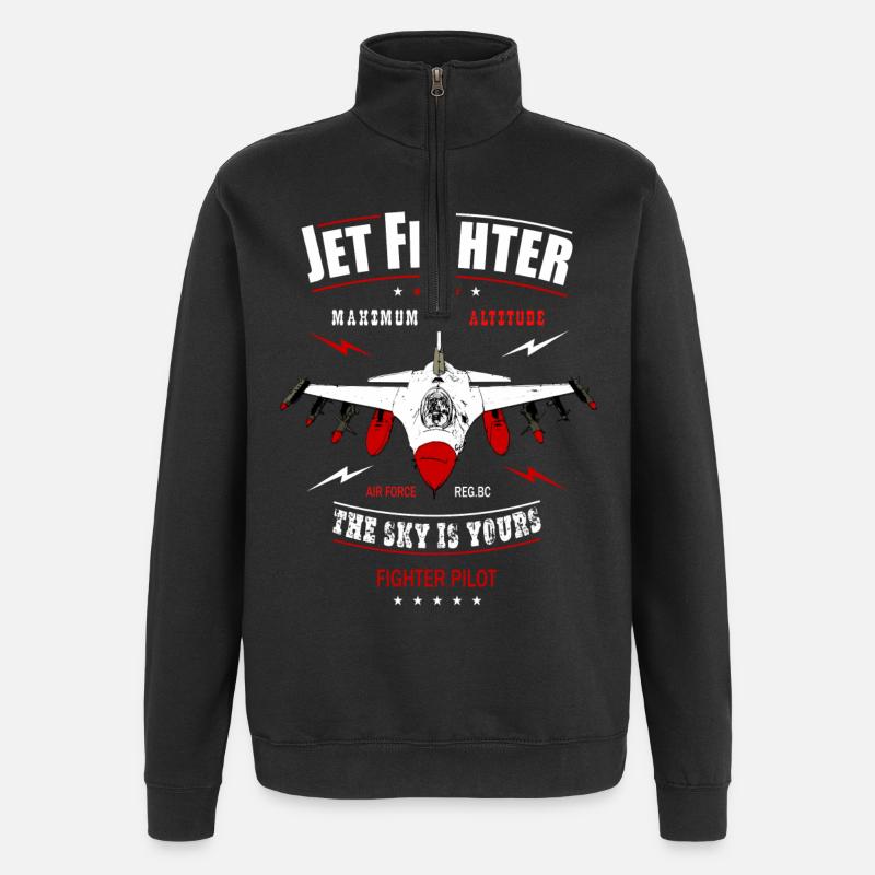 Pilote de jet - Sweat à zip 1/4 - noir