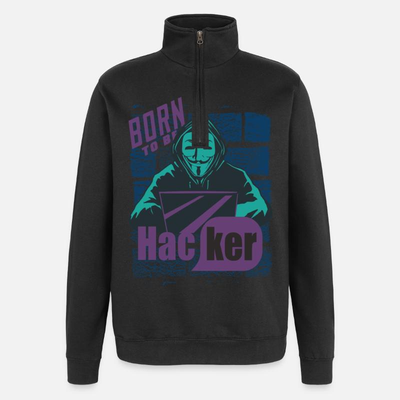 Hacker - Quarter-Zip Sweatshirt - black