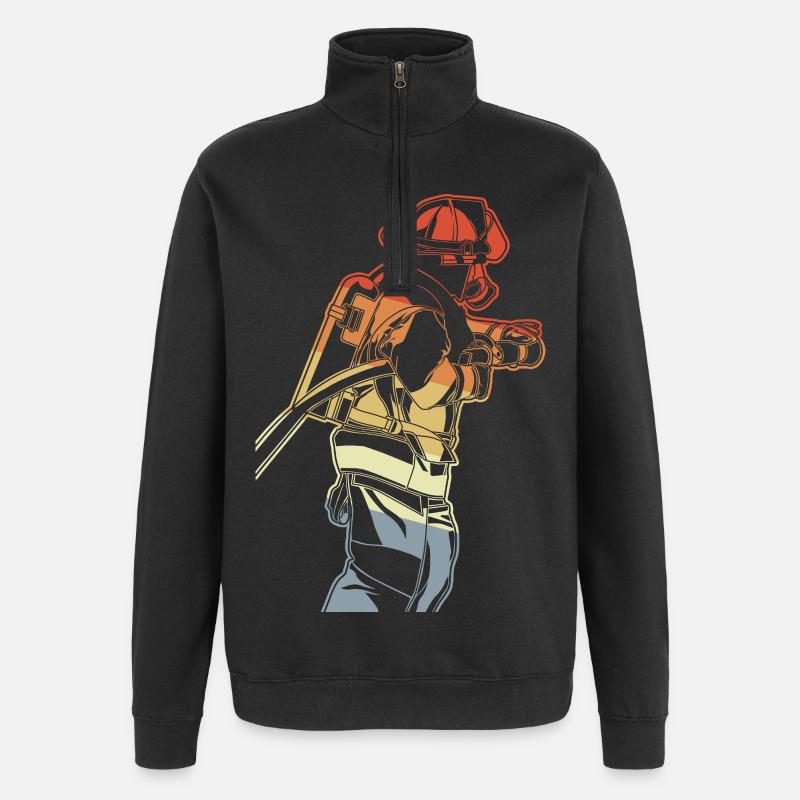 Fireman - Quarter-Zip Sweatshirt - black