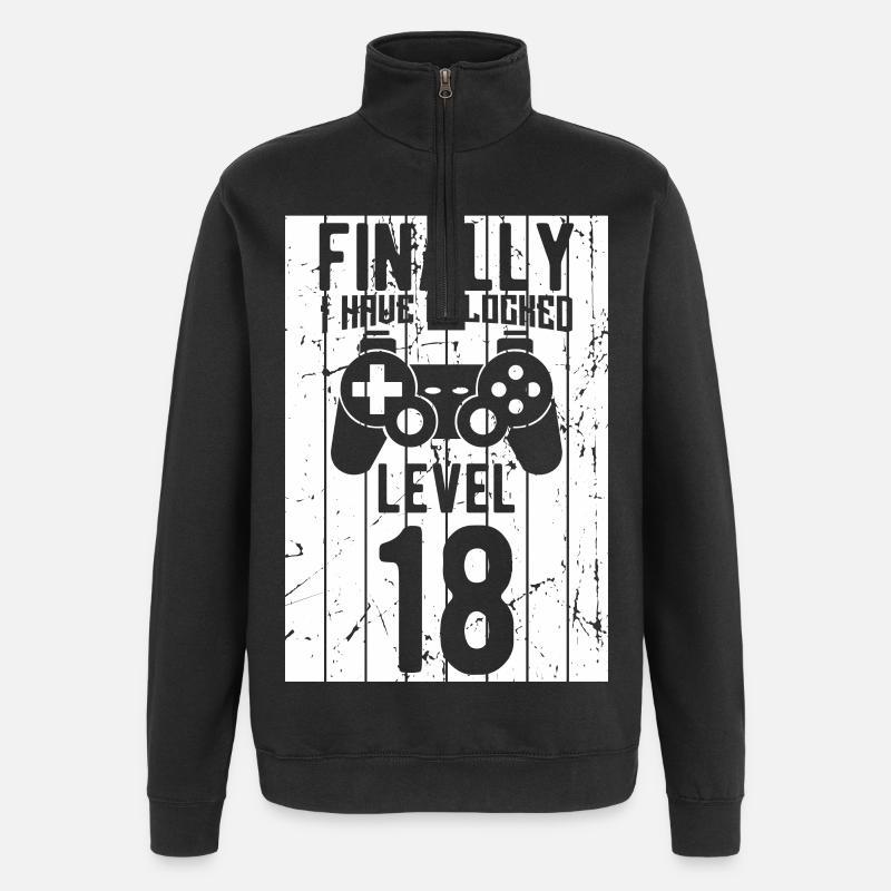 Niveau 18 débloqué - Sweat à zip 1/4 - noir