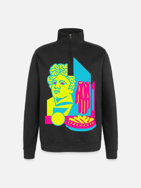 Art Food - Quarter-Zip Sweatshirt - black