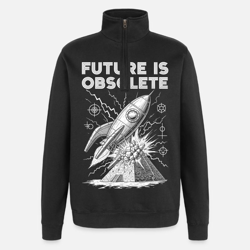 Zukunftsvision Raumfahrt Design - Quarter-Zip-Sweatshirt - Schwarz