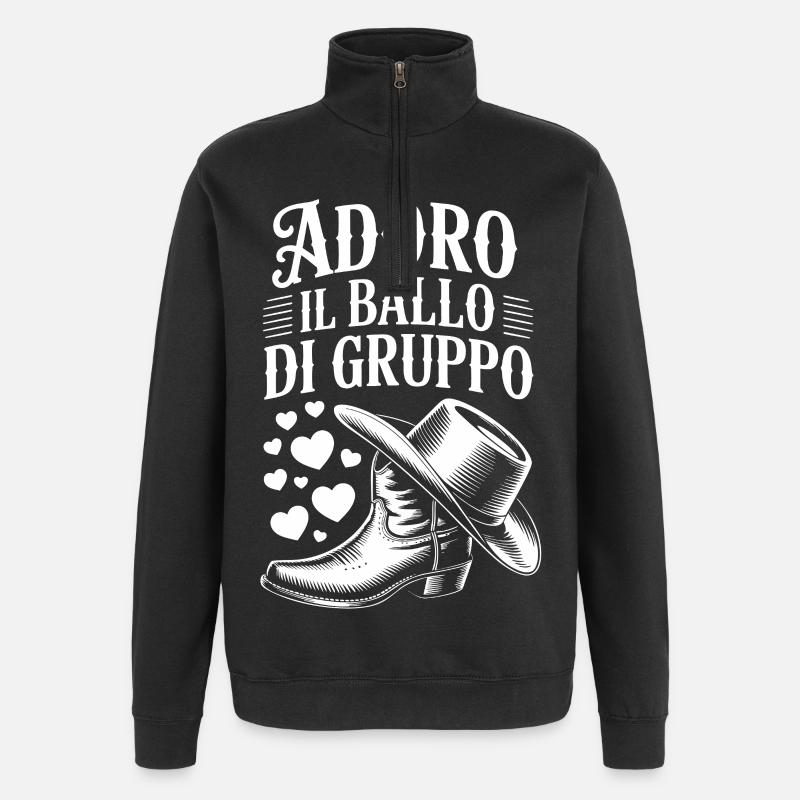 J’adore danser en groupe - Sweat à zip 1/4 - noir