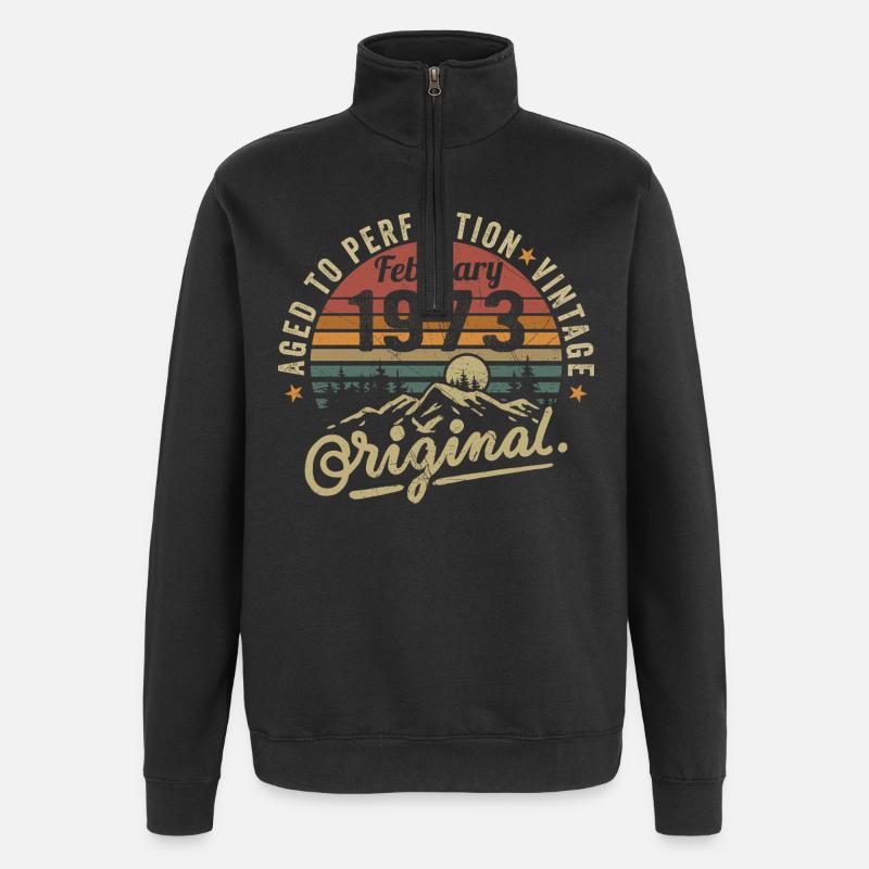 Février 1973, Anniversaire 1973 Février - Sweat à zip 1/4 - noir