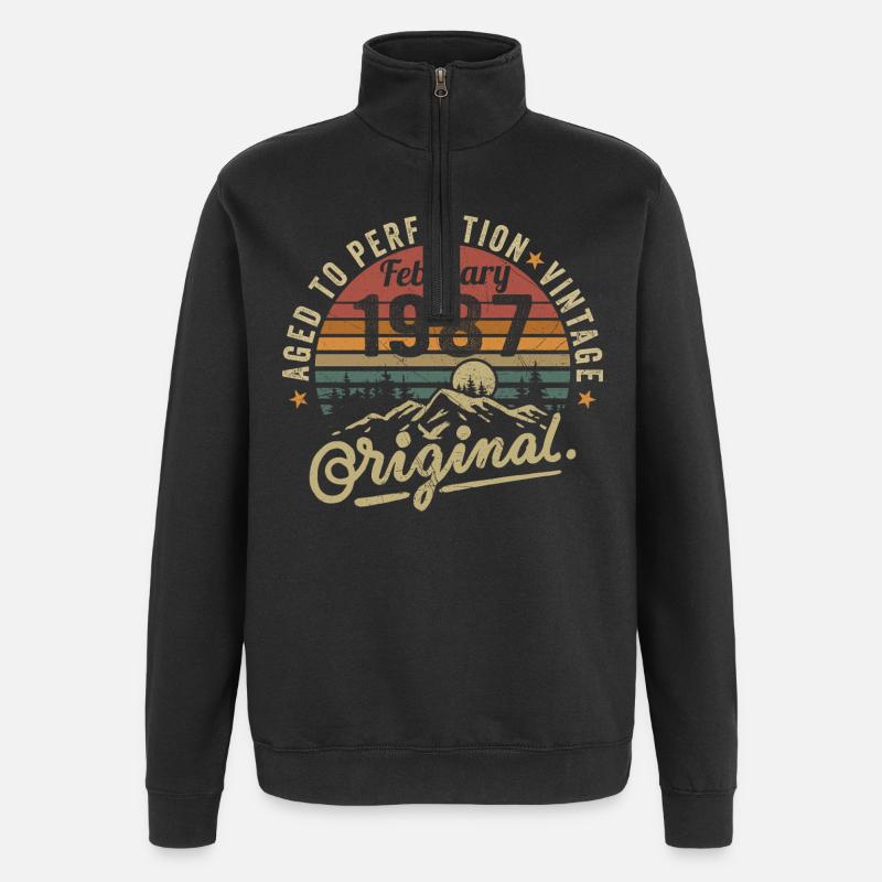 Février 1987 - Sweat à zip 1/4 - noir