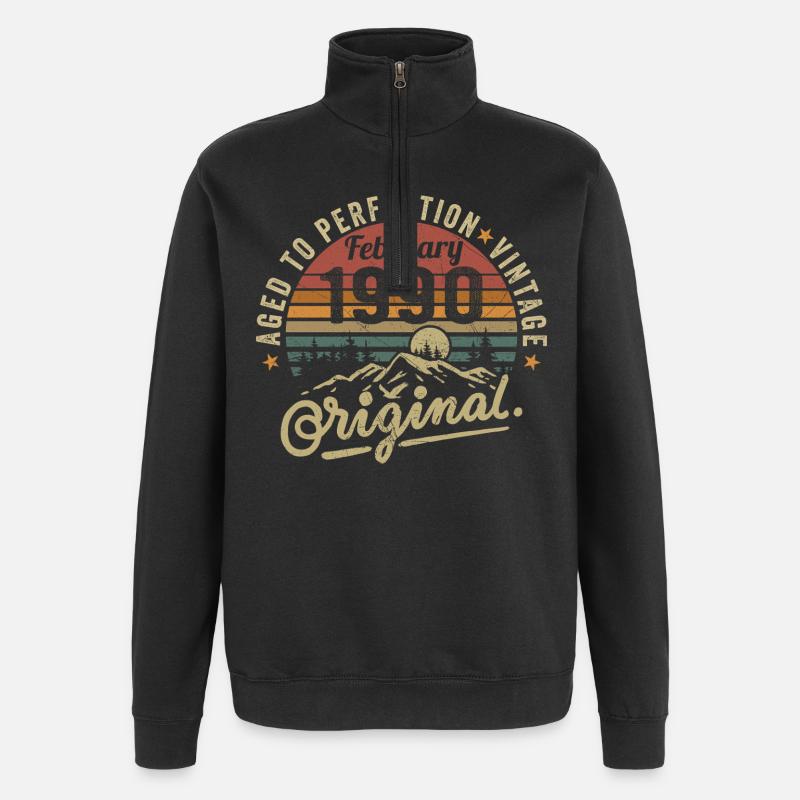 Februar 1990 - Quarter-Zip-Sweatshirt - Schwarz