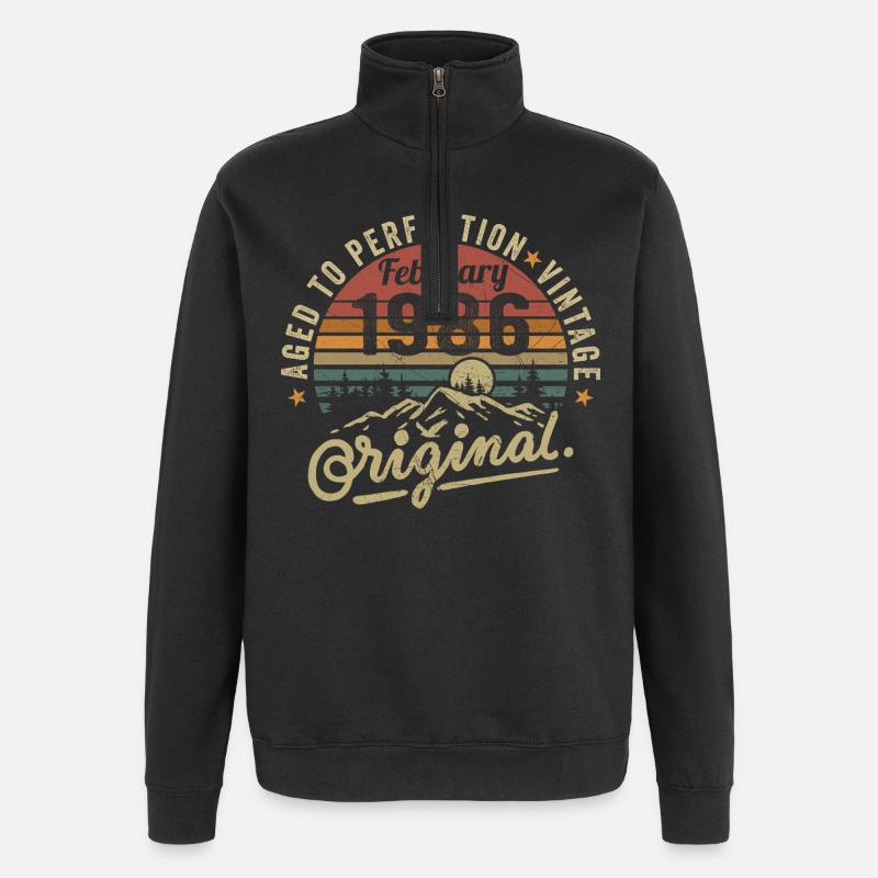 Februar 1986 - Quarter-Zip-Sweatshirt - Schwarz