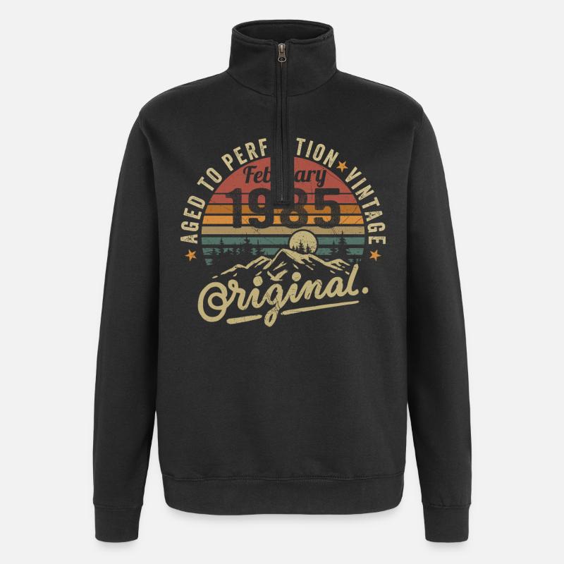 Février 1985 - Sweat à zip 1/4 - noir