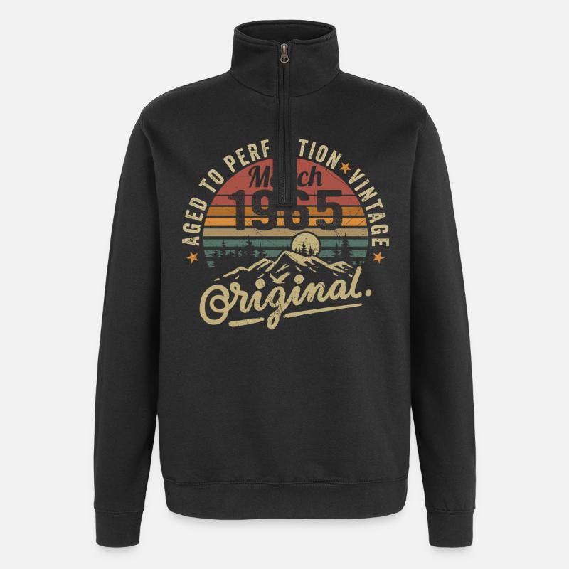 Mars 1965 - Sweat à zip 1/4 - noir