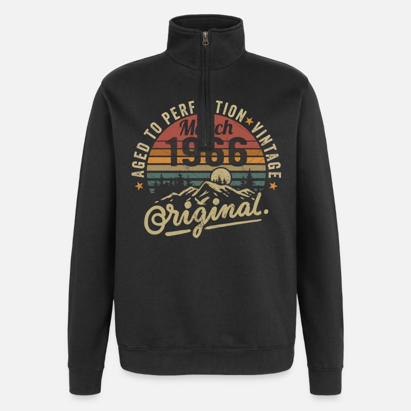 Mars 1966 - Sweat à zip 1/4 - noir