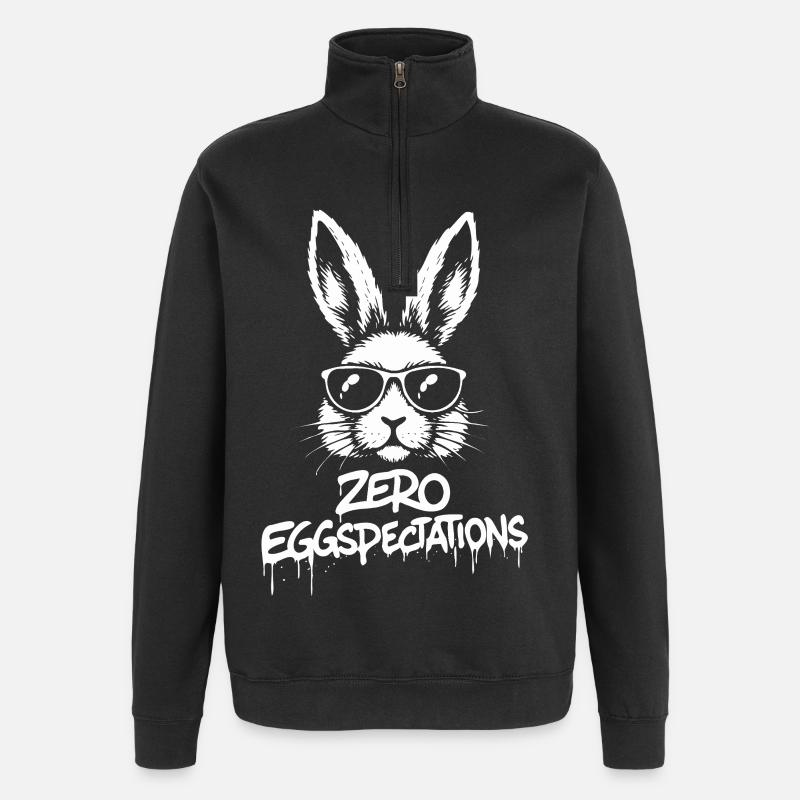 Zero Eggspectations - Quarter-Zip Sweatshirt - black