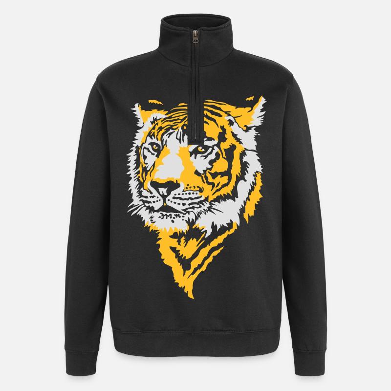 Tête de tigre flex - Sweat à zip 1/4 - noir