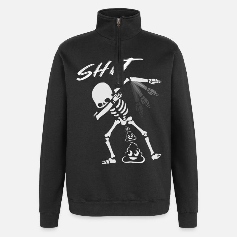Funny skeleton - Quarter-Zip Sweatshirt - black