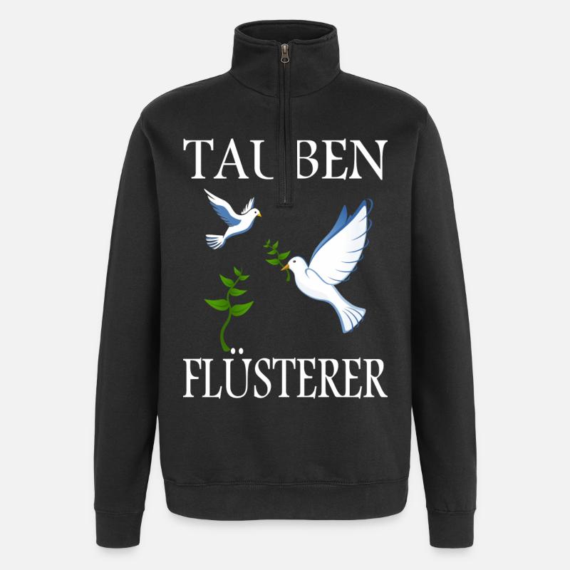 Tauben Flüsterer - Quarter-Zip-Sweatshirt - Schwarz