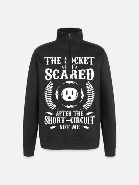 Funny electrician saying - Quarter-Zip Sweatshirt - black