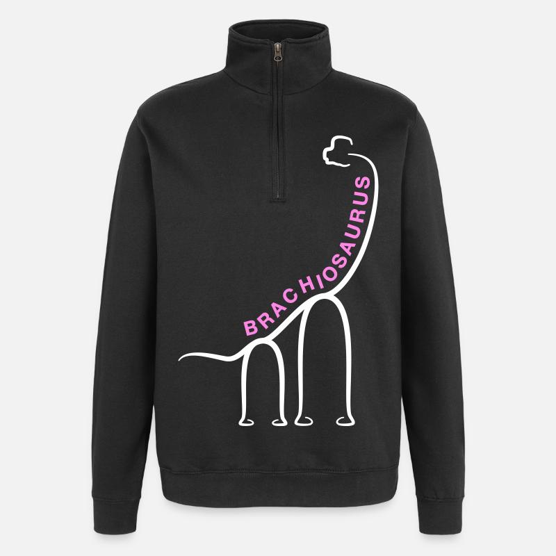 Dinosaure Brachiosaurus Dino Line Graphique - Sweat à zip 1/4 - noir