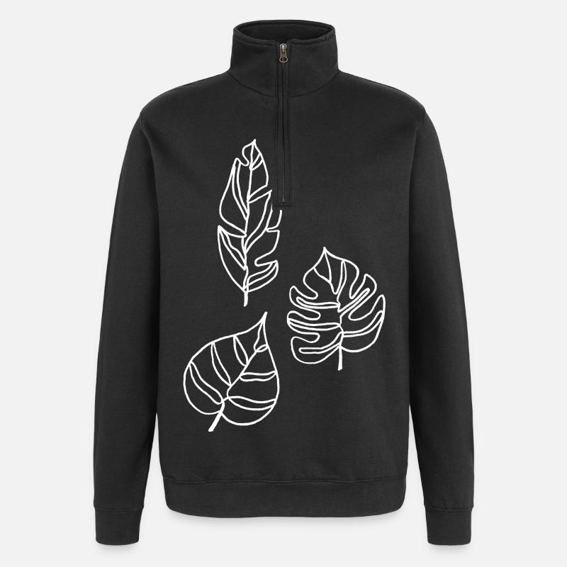 Esquisse de la nature (blanc) - Sweat à zip 1/4 - noir
