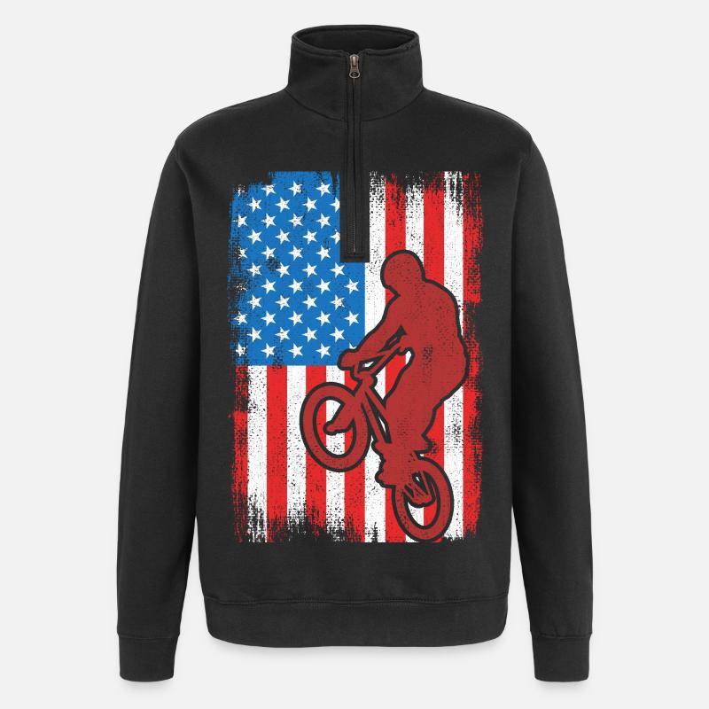 BMX États-Unis - Sweat à zip 1/4 - noir