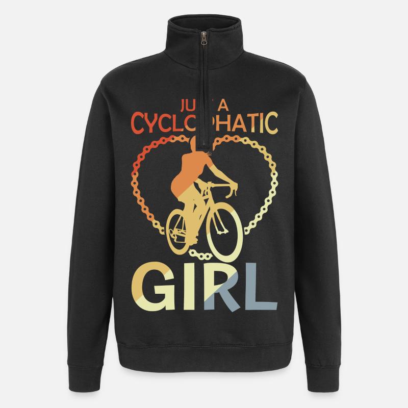 Fahrrad Mädchen - Quarter-Zip-Sweatshirt - Schwarz