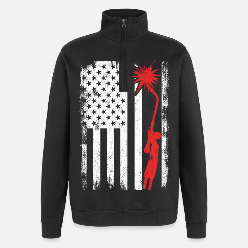 4. Juli USA Schweißen - Quarter-Zip-Sweatshirt - Schwarz