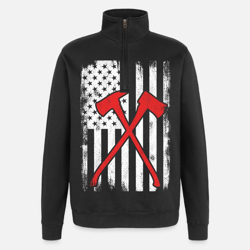 Brigade des pompiers des États-Unis - Sweat à zip 1/4 - noir