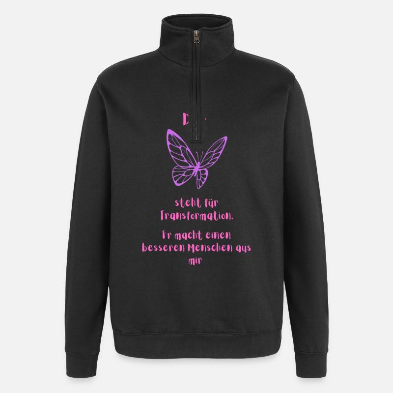 Transformation pink - Quarter-Zip-Sweatshirt - Schwarz
