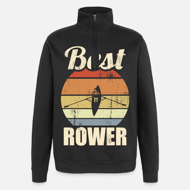 Lustiger Ruderer - Quarter-Zip-Sweatshirt - Schwarz