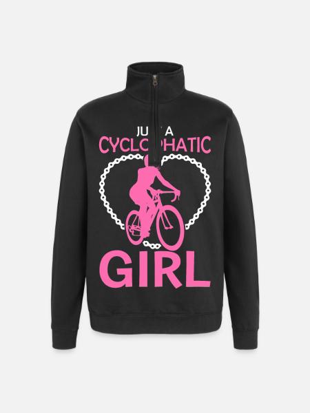Just a cyclist - Quarter-Zip Sweatshirt - black
