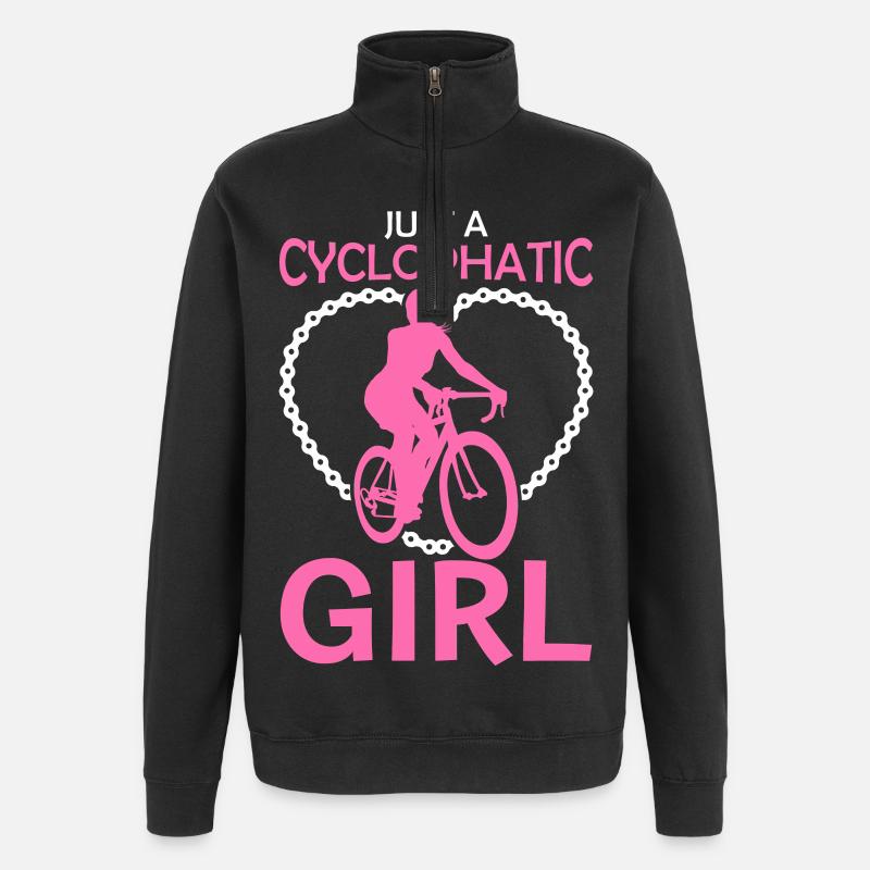 Nur eine Radfahrerin - Quarter-Zip-Sweatshirt - Schwarz