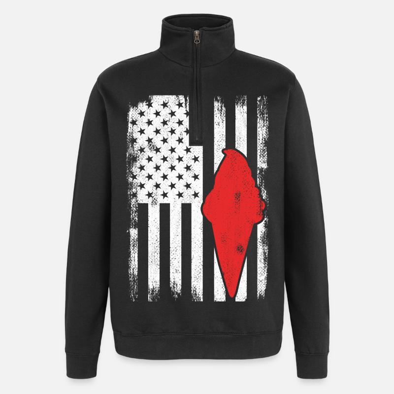 Crème glacée des États-Unis - Sweat à zip 1/4 - noir