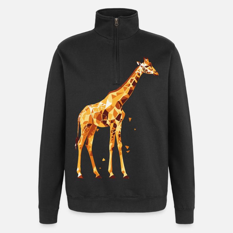Giraffe_2 - Sweat à zip 1/4 - noir