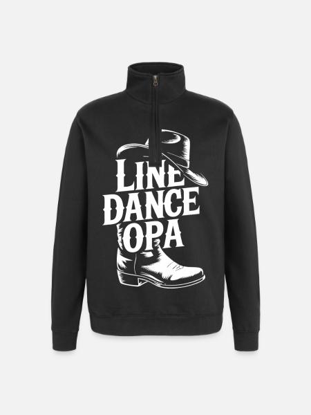 Line Dance Opa - Quarter-Zip-Sweatshirt - Schwarz