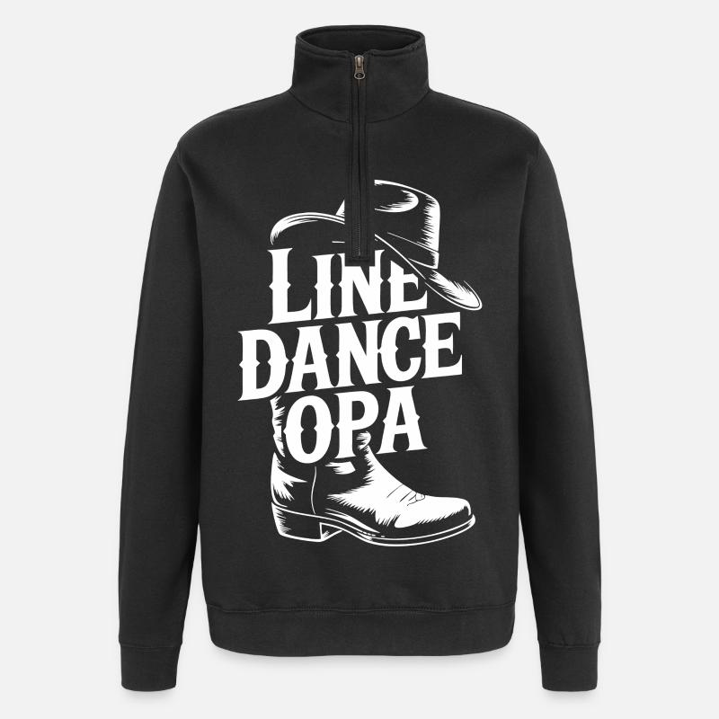 Line Dance Opa - Quarter-Zip-Sweatshirt - Schwarz