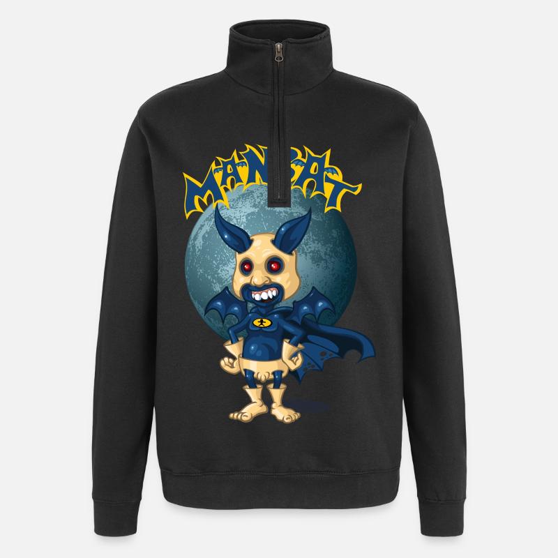 Man Bat - Quarter-Zip-Sweatshirt - Schwarz
