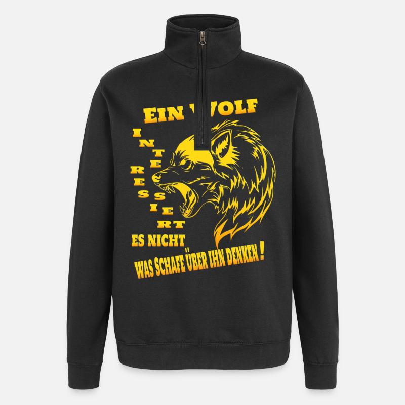 Wolf Rudel Alphatier - Quarter-Zip-Sweatshirt - Schwarz