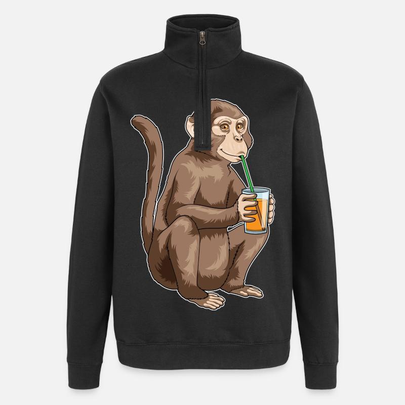 Jus de singe - Sweat à zip 1/4 - noir