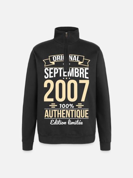 18th Birthday - Original - September 2007 - Quarter-Zip Sweatshirt - black