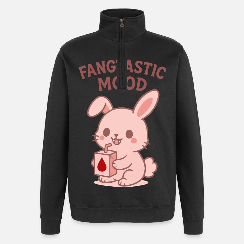 Fangtastic Mood Bunny - Sweat à zip 1/4 - noir