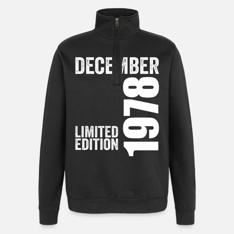 Cadeau Anniversaire Rétro - Décembre 1978 - Sweat à zip 1/4 - noir