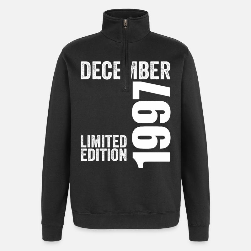 Cadeau Anniversaire Rétro - Décembre 1997 - Sweat à zip 1/4 - noir
