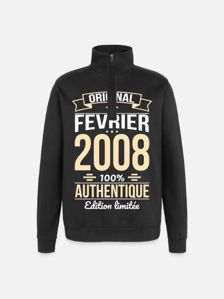 18th Birthday - Original - February 2008 - Quarter-Zip Sweatshirt - black